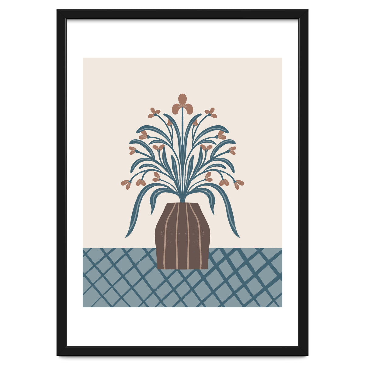 Earthy Modern Vase with Florals