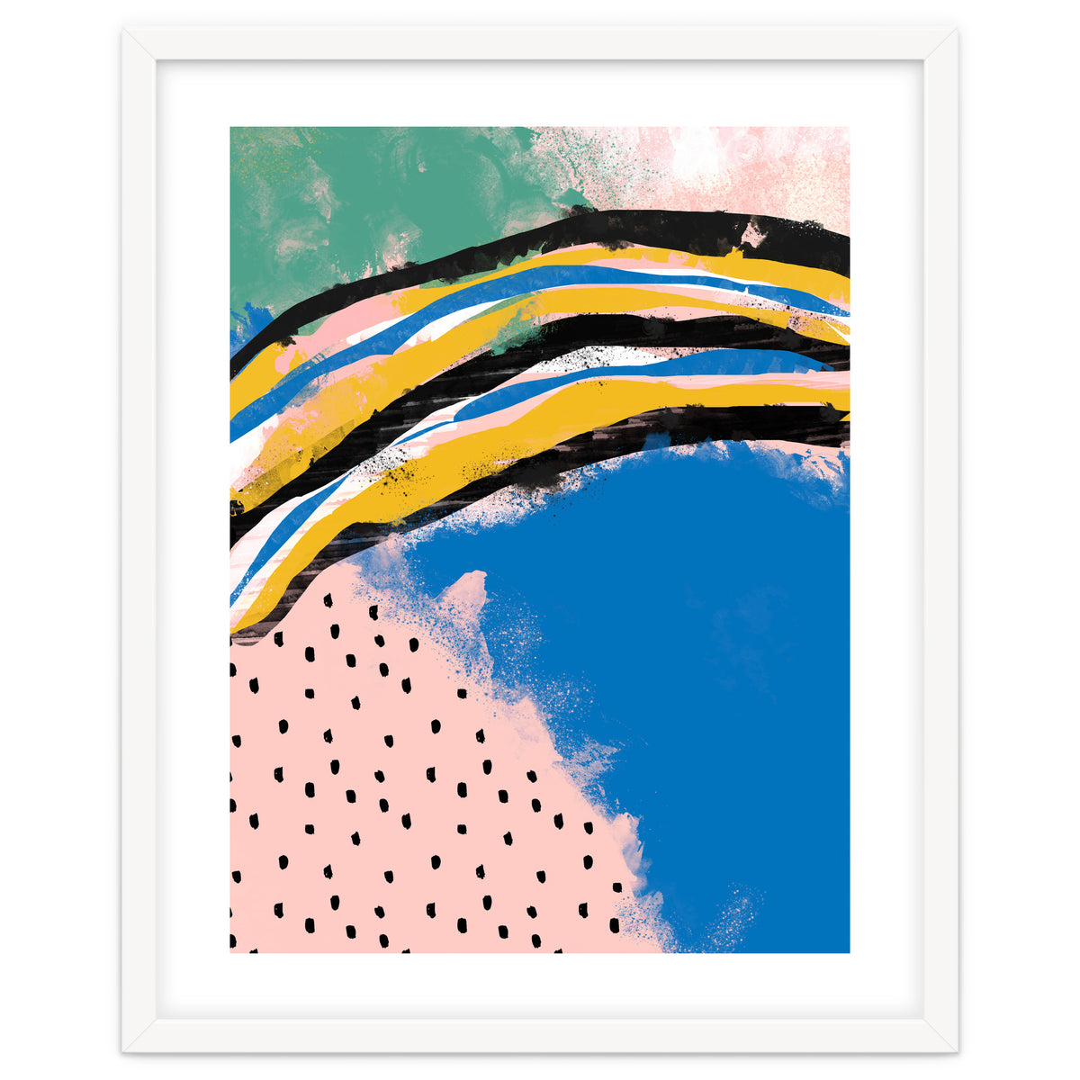 Abstract Pink Blue Dreamy Painting