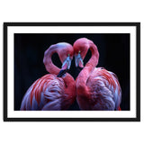 Two Pink Flamingos Forming A Heart Shape thumbnail