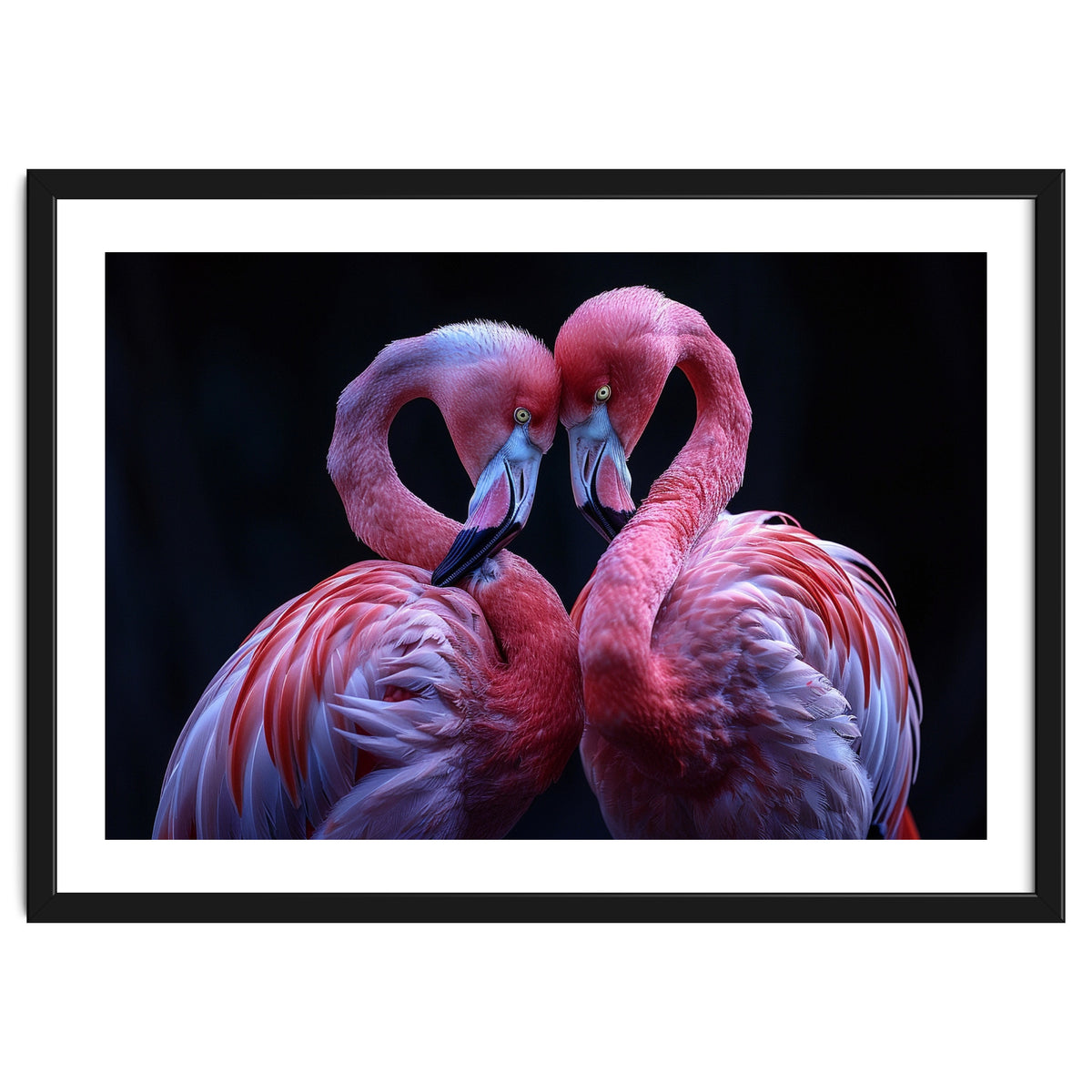 Two Pink Flamingos Forming A Heart Shape