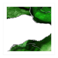 Green & Silver Agate Texture 11  (Print Only)