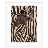 Woman And Zebra In Bold Stripes thumbnail