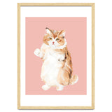 Ms Purrlington Handpainted fluffy cat oil painting thumbnail