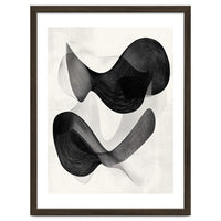 Abstract Black And White Flowing Organic Shapes With Texture
