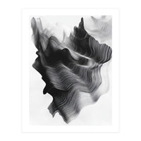 Abstract Black And White Wavy Lines Forming Organic Shapes (Print Only)