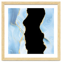 Blue & Gold Glitter Agate Texture 02