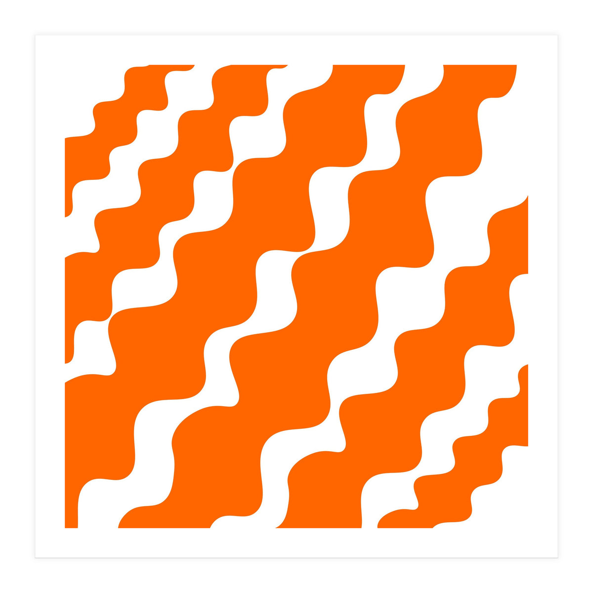 Slanting Orange Wavy Pattern (Print Only)