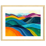Abstract Vibrant Rolling Hills Landscape Art thumbnail