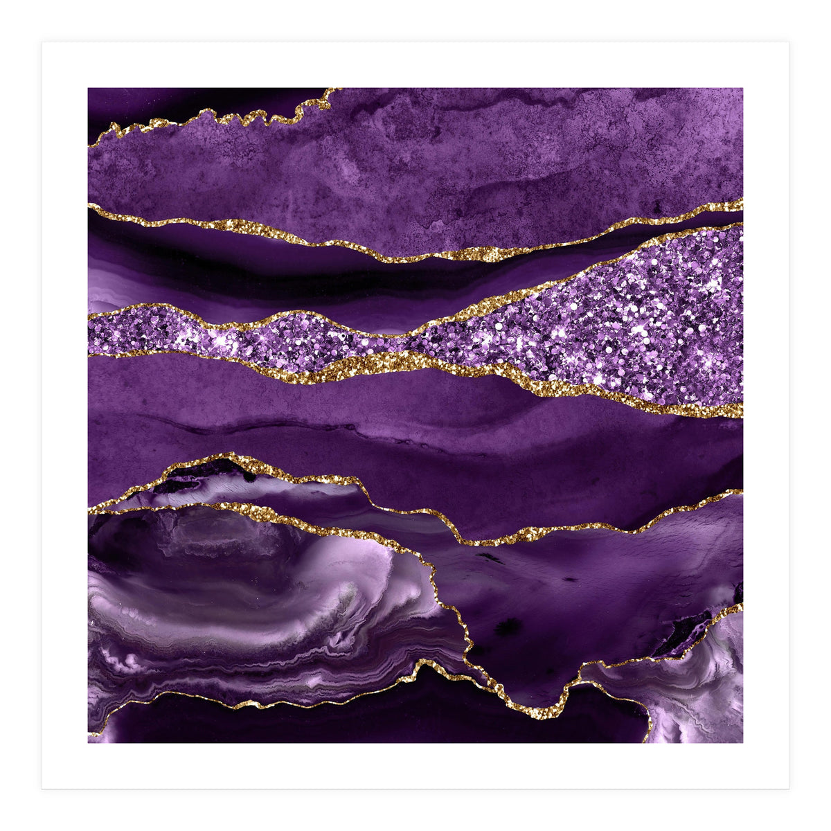 Agate Glitter Ocean Texture 01 (Print Only)