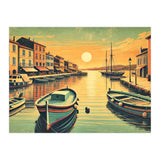 Vintage Harbor Sunset Poster (Print Only) thumbnail