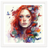 Watercolor Floral Red Hair Woman #9 thumbnail