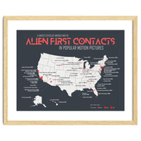 USA Map of Alien First Contacts in Movies