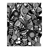 African Tribal, Black & White Abstract Drawing Sketch Line Art, Rustic Botanical Illustration, Bohemian Eclectic Scandinavian Vintage Bold (Print Only) thumbnail