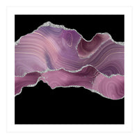 Mauve & Silver Agate Texture 04  (Print Only)