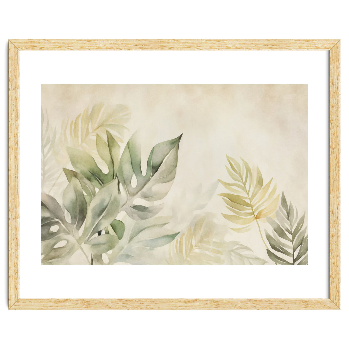 Gentle Leaf Tropical Whispers Watercolor Green