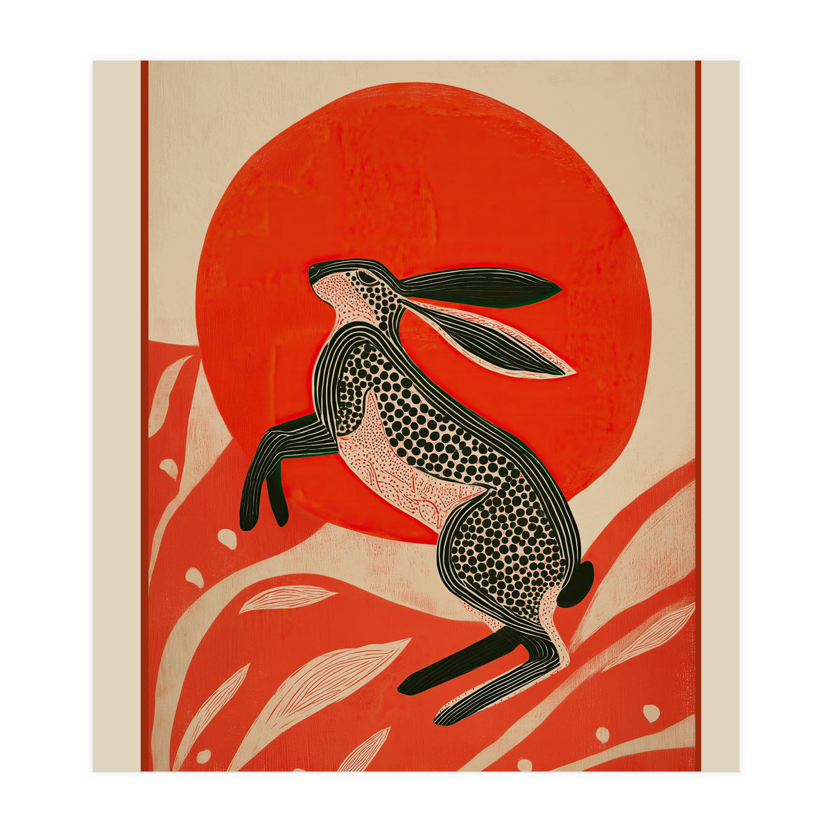 Hare And The Red Sun (Print Only)