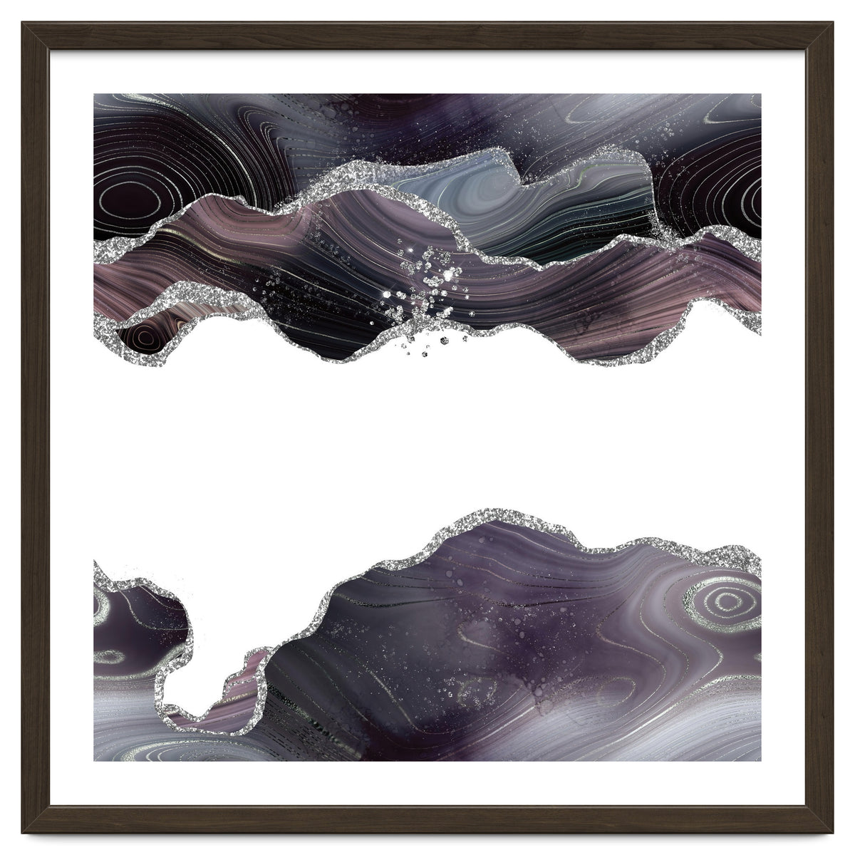 Black & Silver Glitter Agate Texture 07