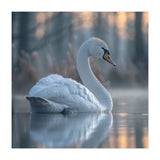 Graceful Swan Floating On Calm Water (Print Only) thumbnail