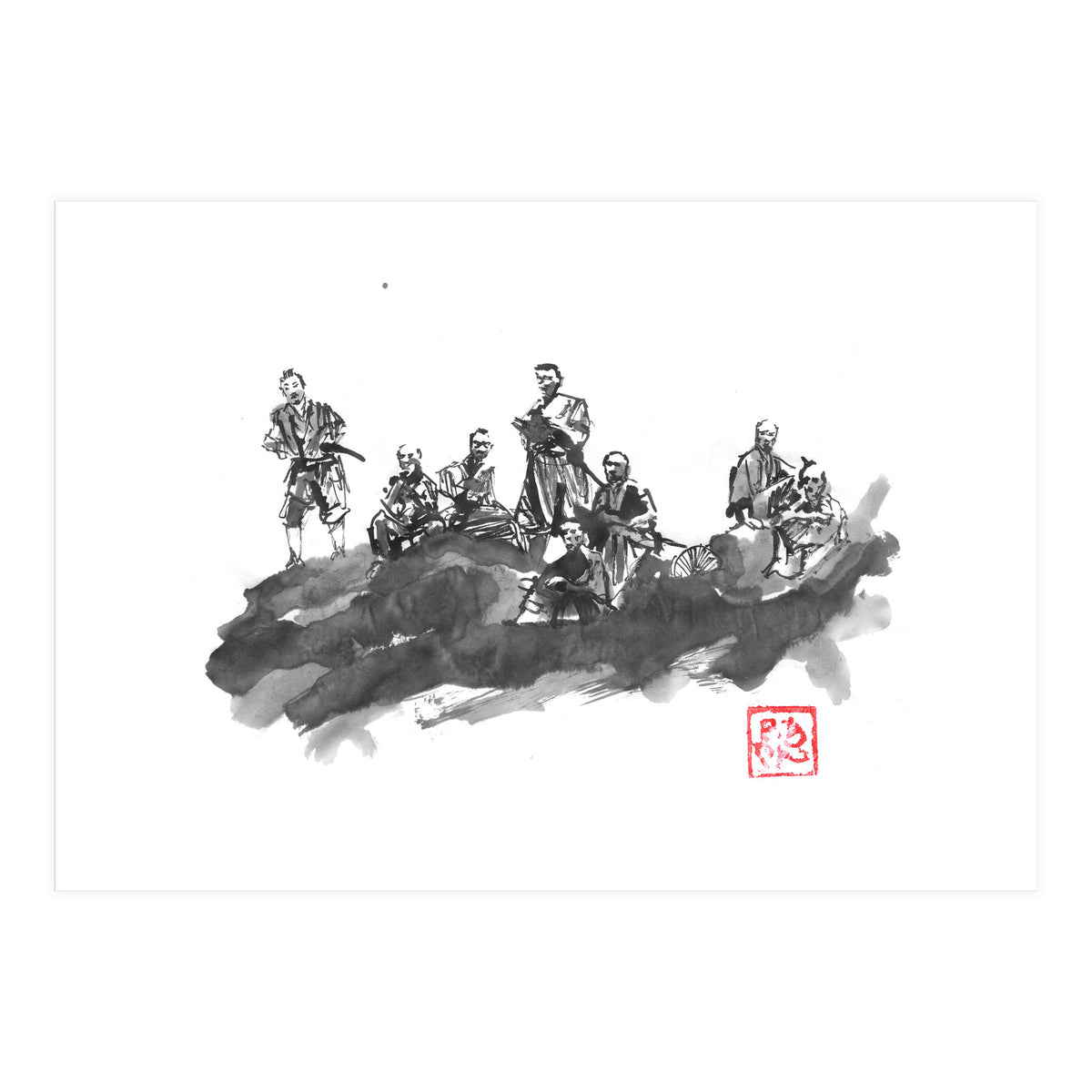 Bench Of Samurais (Print Only)