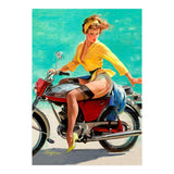 Pinup Sexy Motorcycle Girl (Print Only) thumbnail