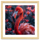 Vibrant Flamingo Portrait With Tropical Foliage thumbnail