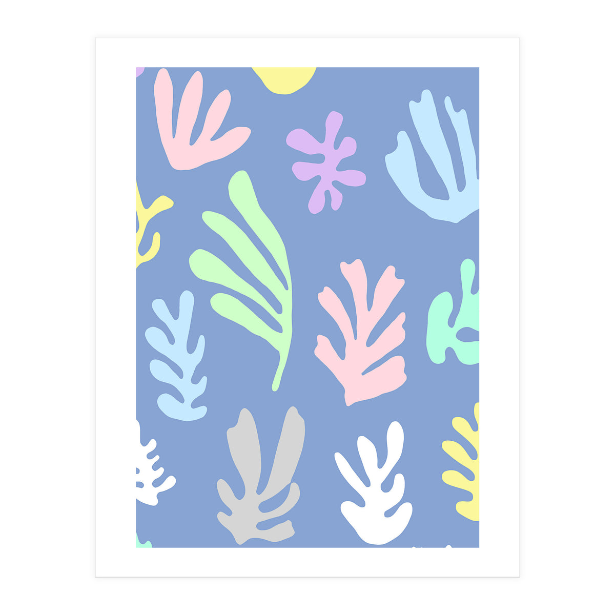 Matisse Colorful Leaves Blue (Print Only)
