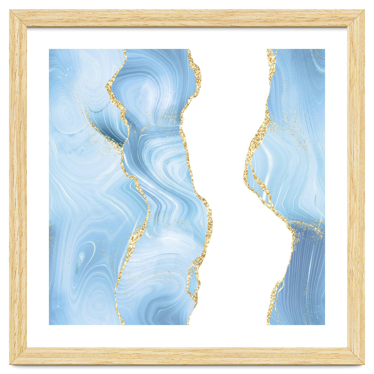 Blue & Gold Glitter Agate Texture 07