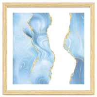 Blue & Gold Glitter Agate Texture 07