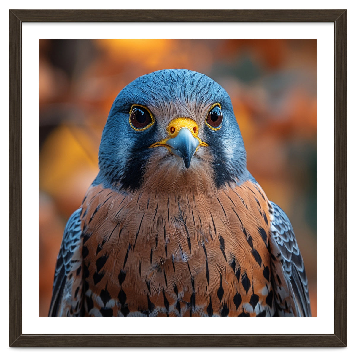 Close Up Of A Kestrel Bird Of Prey Portrait