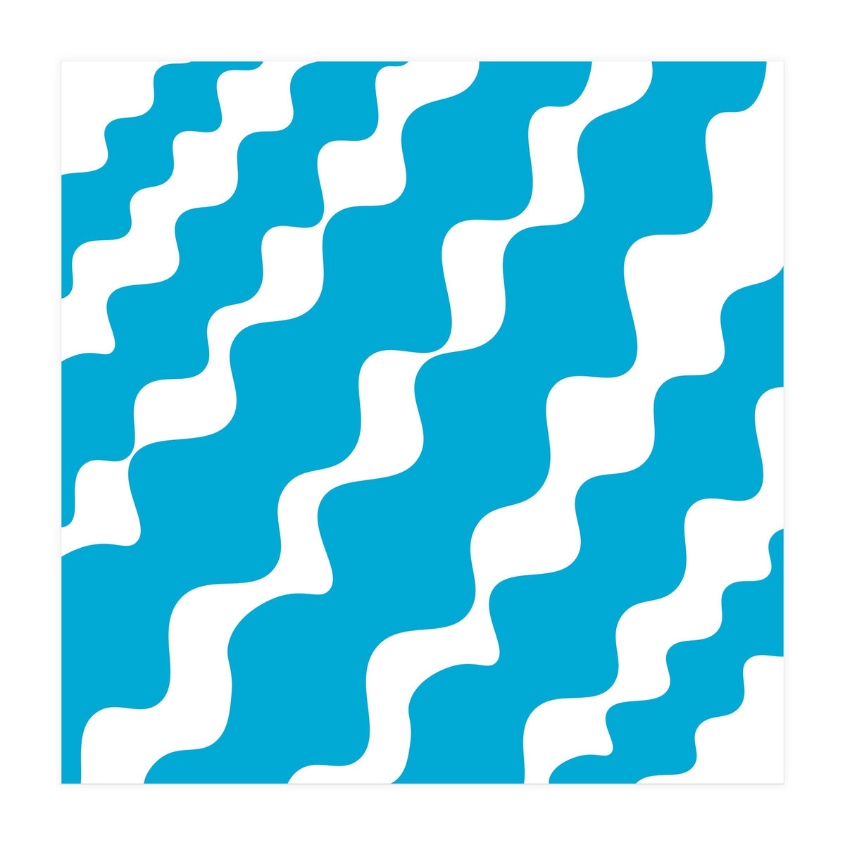 Slanting Blue Wavy Pattern (Print Only)