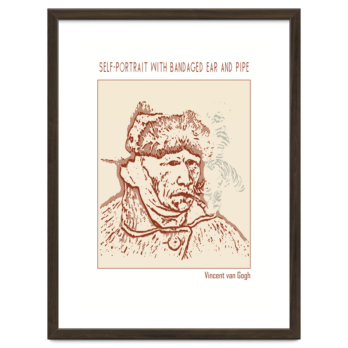 Self Portrait With Bandaged Ear And Pipe – Vincent Van Gogh