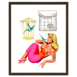 Pinup Girl With Two Birds thumbnail