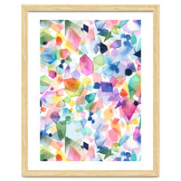 Colorful Watercolor Crystals and Gems