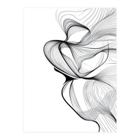 Abstract Black And White Swirls And Lines Flowing Art (Print Only)