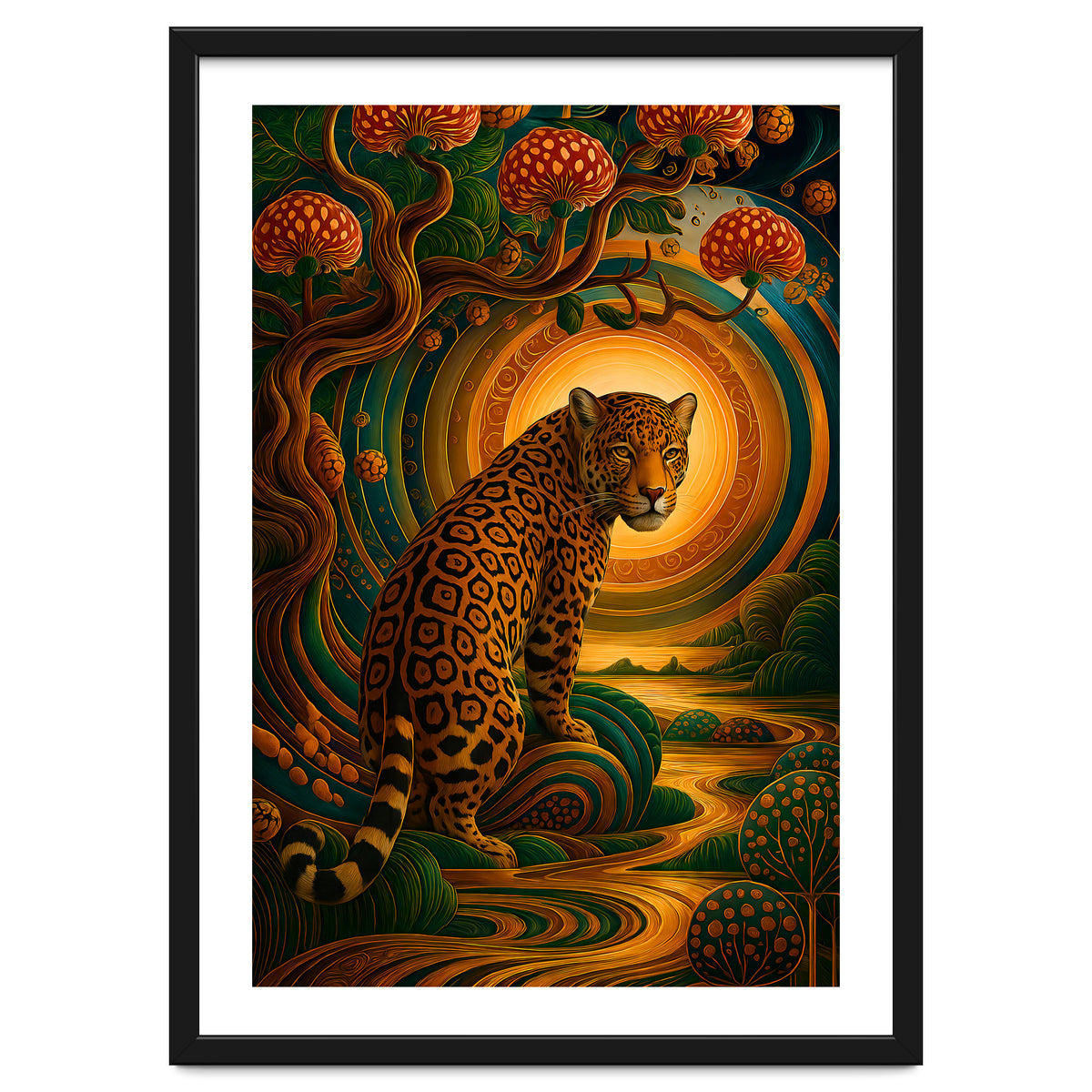 Leopard in Retro Contemporary Aesthetics