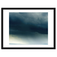 Storm Rain Clouds Watercolor Painting Blue Minimal Dark Sky Graphic