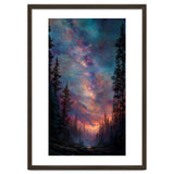 Magical Milky Way Night Sky over Pine Forest Silhouette Art thumbnail