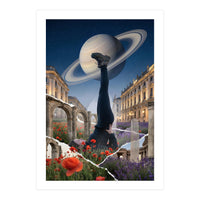 Cosmic Balance: Surreal Yoga in Ancient Dreamscapes (Print Only)