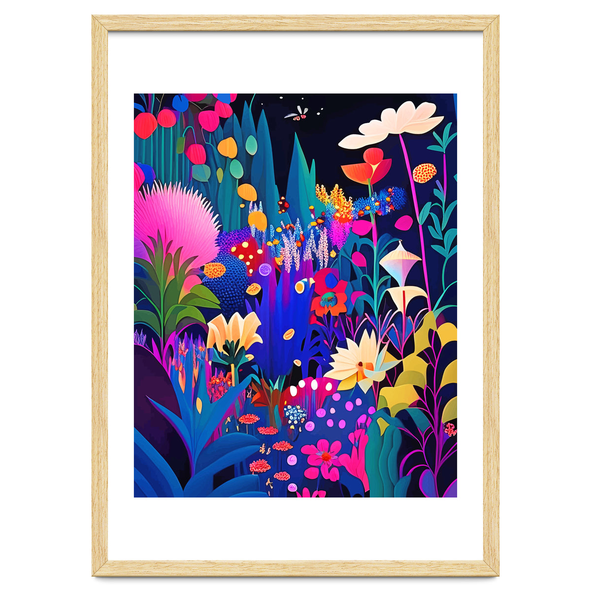 Surreal Emotions, Abstract Colorful Bold Botanical Nature Garden, Eclectic Boho Bohemian Modern Contemporary Graphic Design Painting