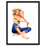 Pinup Texas Girl With White Cowboy Hat thumbnail