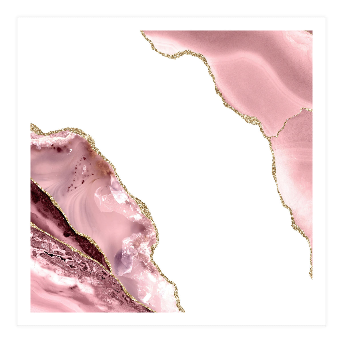 Blush & Gold Agate Texture 06 (Print Only)