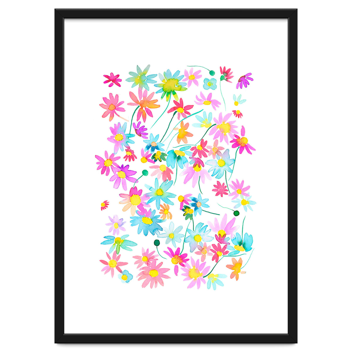 Daisies Spring Floral Pastel Watercolor
