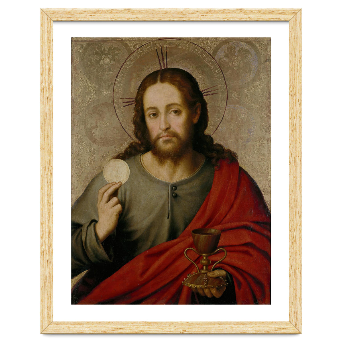 Juan de Juanes / 'The Saviour', 1545-1550, Spanish School, Oil on panel, 73 cm x 49 cm, P00845.