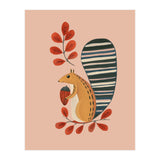 Squirrel In A Pink Autumn (Print Only) thumbnail