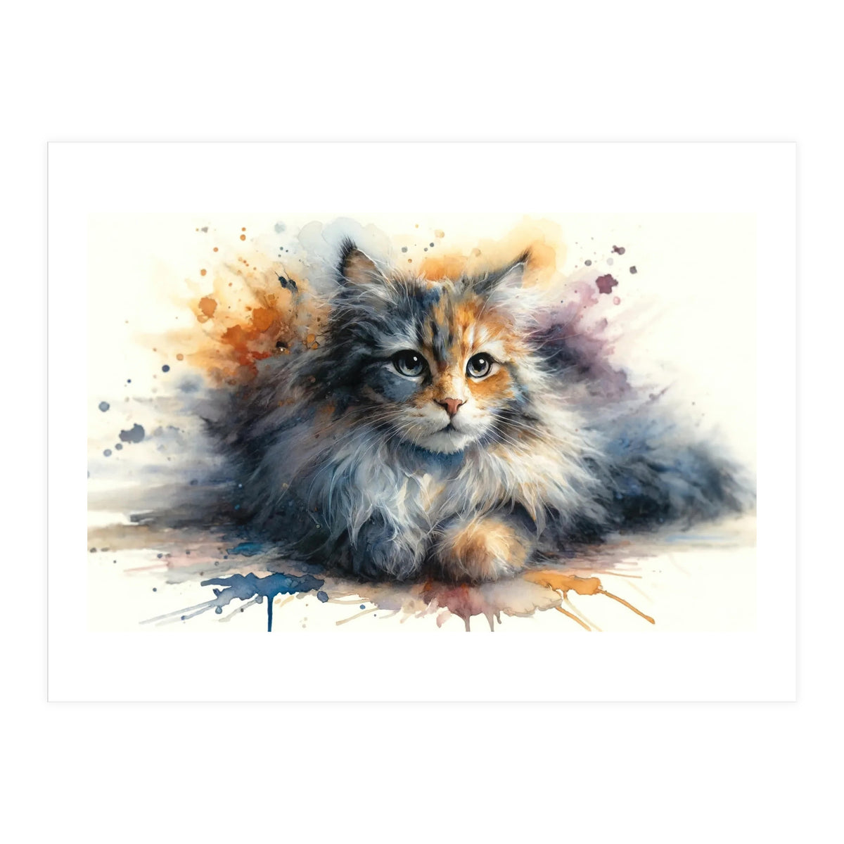 Whimsical Kitten Splash (Print Only)