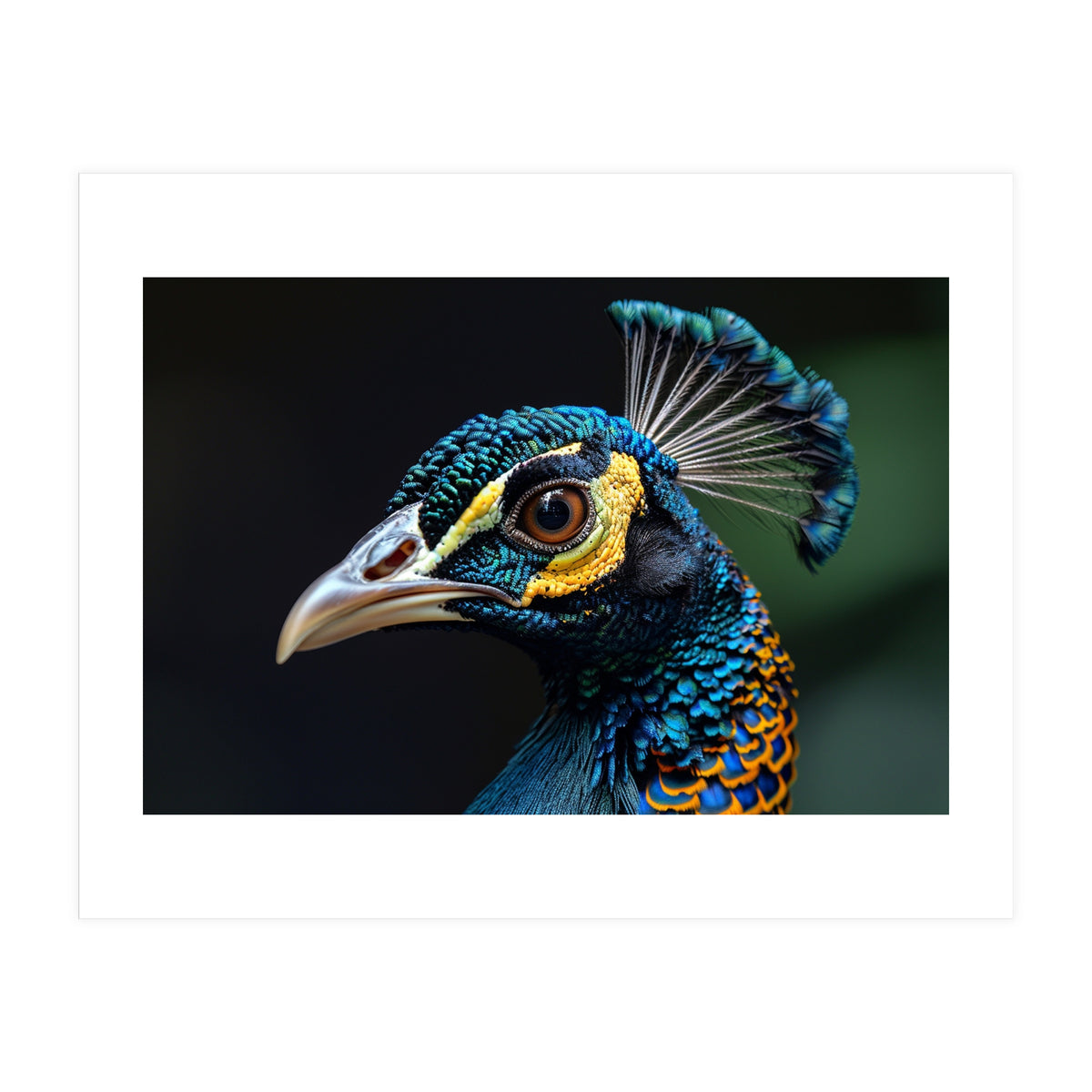 Close-up of a Peacock’s Head (Print Only)