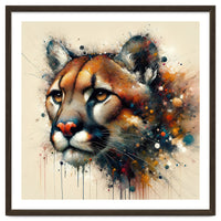 Watercolor Cougar Portrait