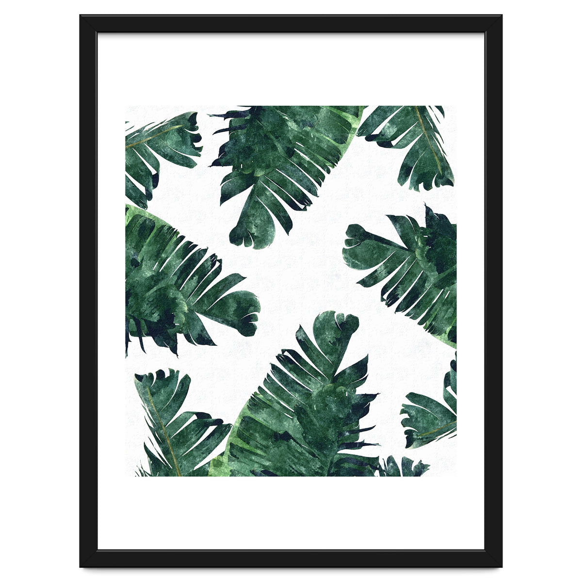 Banana Leaf Watercolor Painting, Tropical Nature Botanical Palm Illustration Bohemian Minimal Luxe