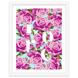 Love, Floral Typography Valentine's Graphic Design, Eclectic Modern Boho Botanical Rose Illustration thumbnail