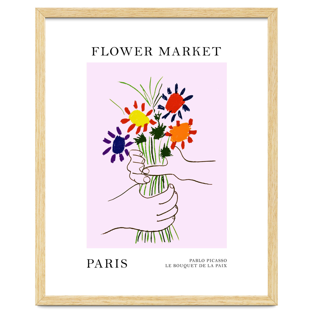 Paris Flower Market Picasso Style Art